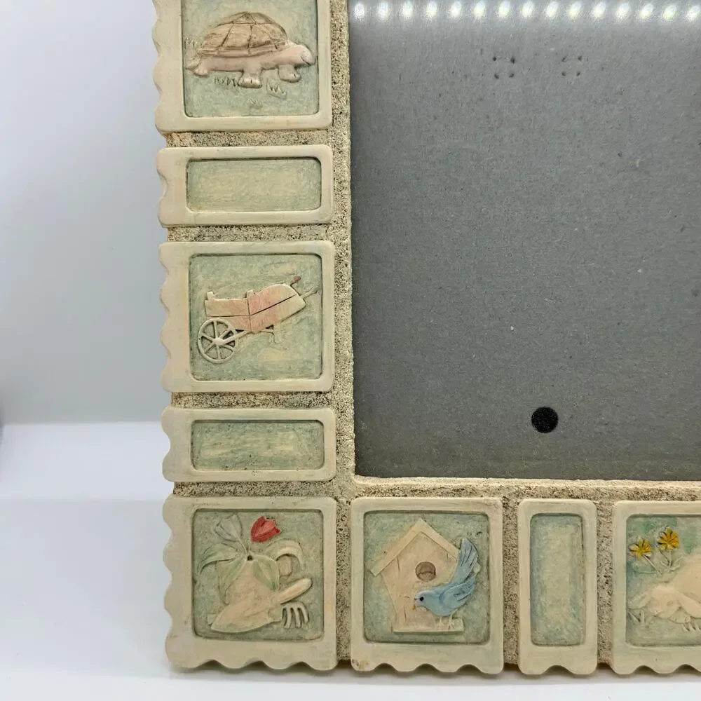 VTG‎ Amor Malden Intl Hand Painted Garden Ceramic 6x4 Picture Frame Cottagecore